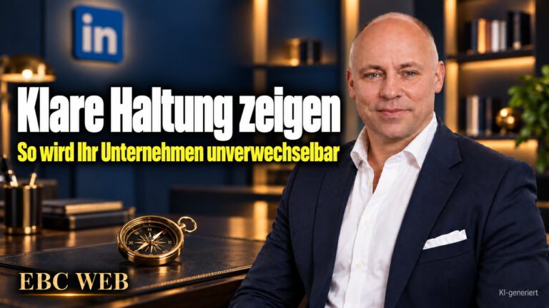 Klare Haltung zeigen: So wird Ihr Unternehmen unverwechselbar. EBC Eller Business Consulting erklärt, wie Haltung im LinkedIn-Beitrag die Positionierung schärft.