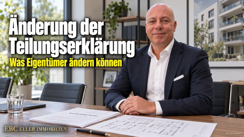 Änderung der Teilungserklärung: Was Eigentümer ändern können. EBC Eller Immobilien erklärt Hausverwaltungen notarielle Beurkundung, Auflassungsvormerkung und Gemeinschaftsordnung.