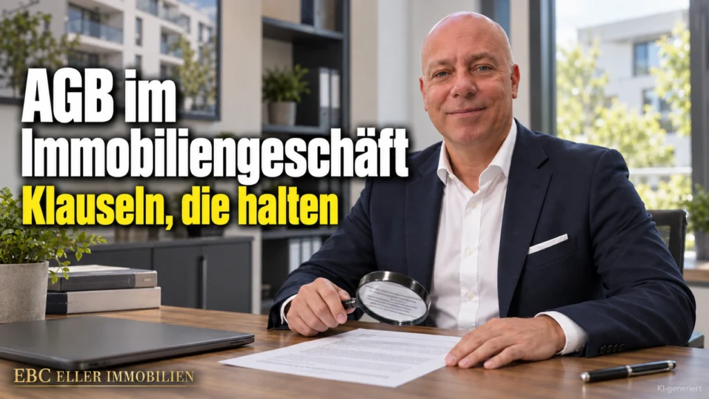 AGB im Immobiliengeschäft: Klauseln, die halten. EBC Eller Immobilien prüft für Immobilienmakler Alleinauftrag, Formularvertrag und überraschende Klausel nach AGB-Kontrolle.
