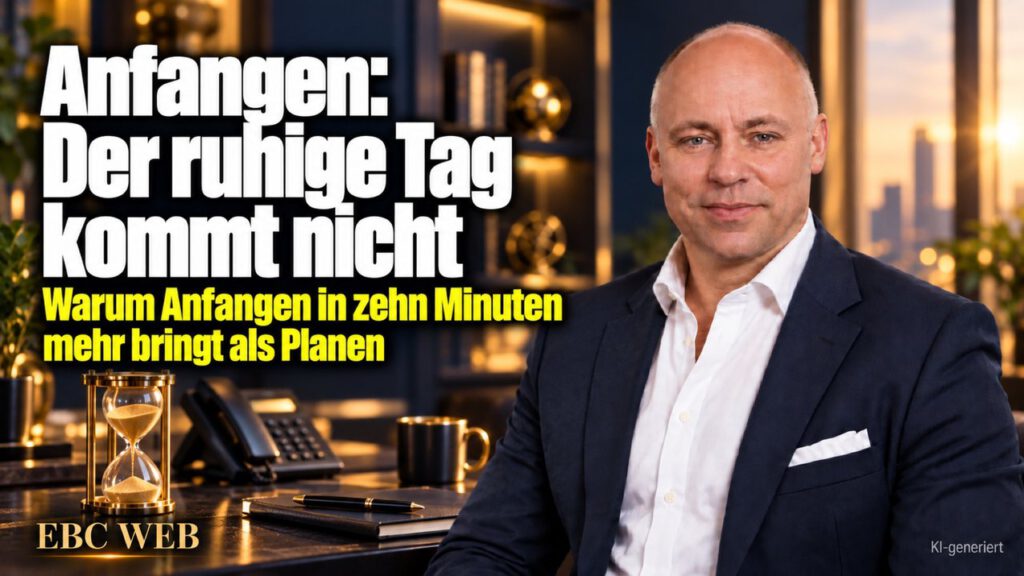 Anfangen: Der ruhige Tag kommt nicht. Warten auf den ruhigen Tag. EBC Eller Business Consulting zeigt, wie der erste Schritt Prokrastination und endloses Planen beendet.