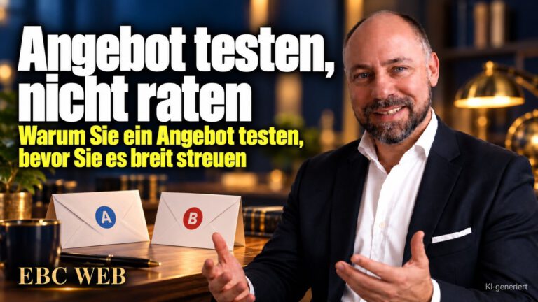 Angebot testen, nicht raten: Schönes Blatt, keine Anrufe. EBC Eller Business Consulting erklärt, wie ein A/B-Test den Rücklauf im Direktmarketing messbar macht.