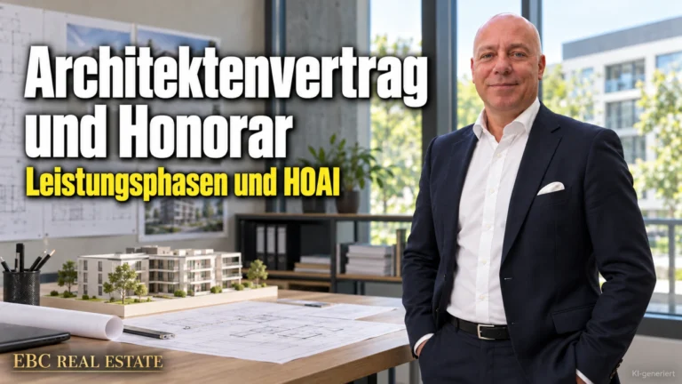 Architektenvertrag und Honorar: Leistungsphasen und HOAI. EBC Real Estate erklärt Bauträgern und Projektentwicklern Architektenvertrag, Leistungsphase und Abnahme.