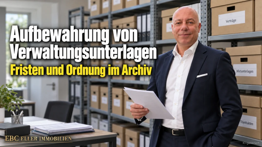 Aufbewahrung von Verwaltungsunterlagen: Fristen und Ordnung im Archiv. EBC Eller Immobilien zeigt Hausverwaltungen, was Beschluss-Sammlung und Verwalterwechsel verlangen.