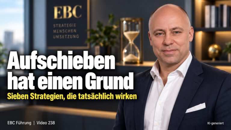 Aufschieben beenden: Sieben wirksame Strategien. Seit Wochen auf dem Schreibtisch. EBC Führung zeigt, wie Selbstmanagement und Zeitmanagement Prokrastination beenden.