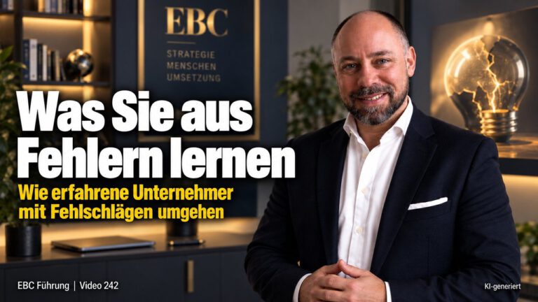 Aus Fehlern lernen: Scheitern auswerten. Nach dem Fehlschlag kommt Vorsicht. EBC Führung zeigt, wie Auswertung und Fehlerkultur aus Scheitern Erfahrung machen.
