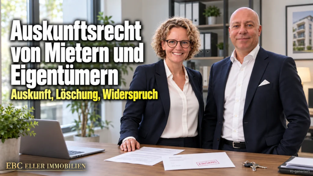 Auskunftsrecht von Mietern und Eigentümern: Auskunft, Löschung, Widerspruch. EBC Eller Immobilien erklärt Hausverwaltungen personenbezogene Daten und Aufbewahrungsfrist.