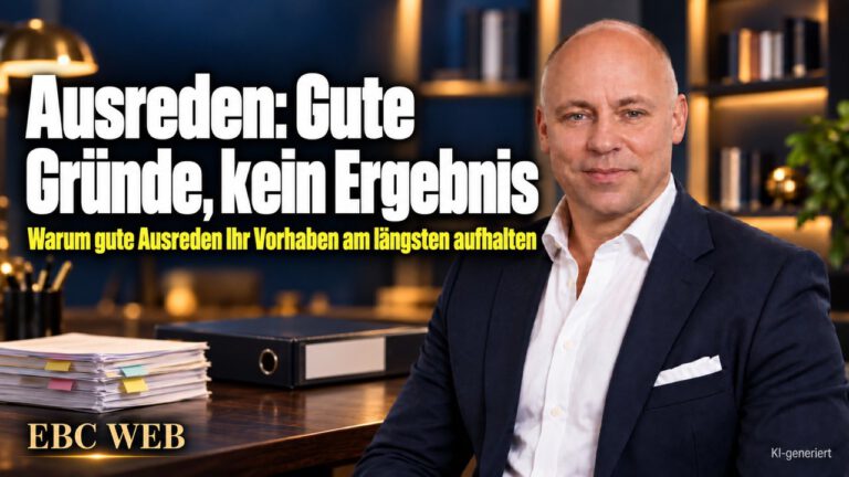 Ausreden: Gute Gründe, kein Ergebnis. Das Angebot steht noch nicht. EBC Eller Business Consulting zeigt, wie Verantwortung Ausreden ersetzt und Vorhaben umsetzt.
