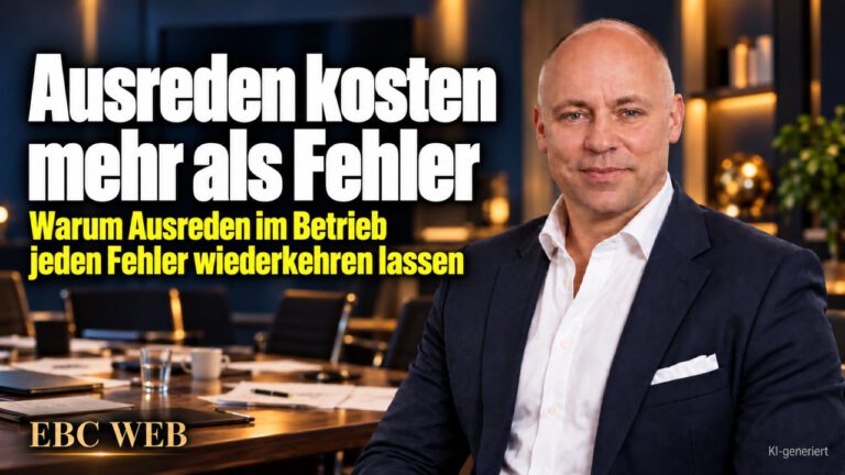 Ausreden kosten mehr als Fehler: Die Besprechung nach dem Termin. EBC Eller Business Consulting zeigt in der Personalführung, wie Ursachenanalyse Verantwortung fördert.