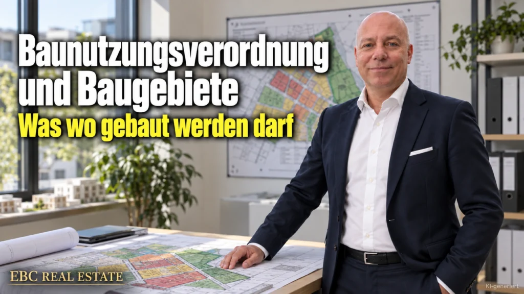 Baunutzungsverordnung und Baugebiete: Was wo gebaut werden darf. EBC Real Estate erklärt Projektentwicklern Grundflächenzahl, Geschossflächenzahl und Bebauungsplan.