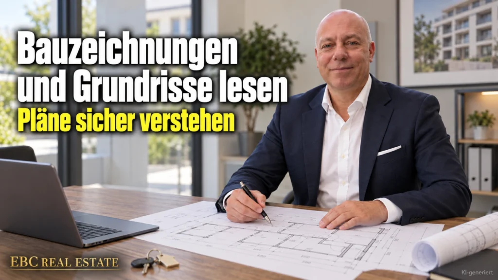 Bauzeichnungen und Grundrisse lesen: Pläne sicher verstehen. EBC Real Estate erklärt Projektentwicklern Maßstab, Bauvorlagen, Aufteilungsplan und Wohnflächenverordnung.