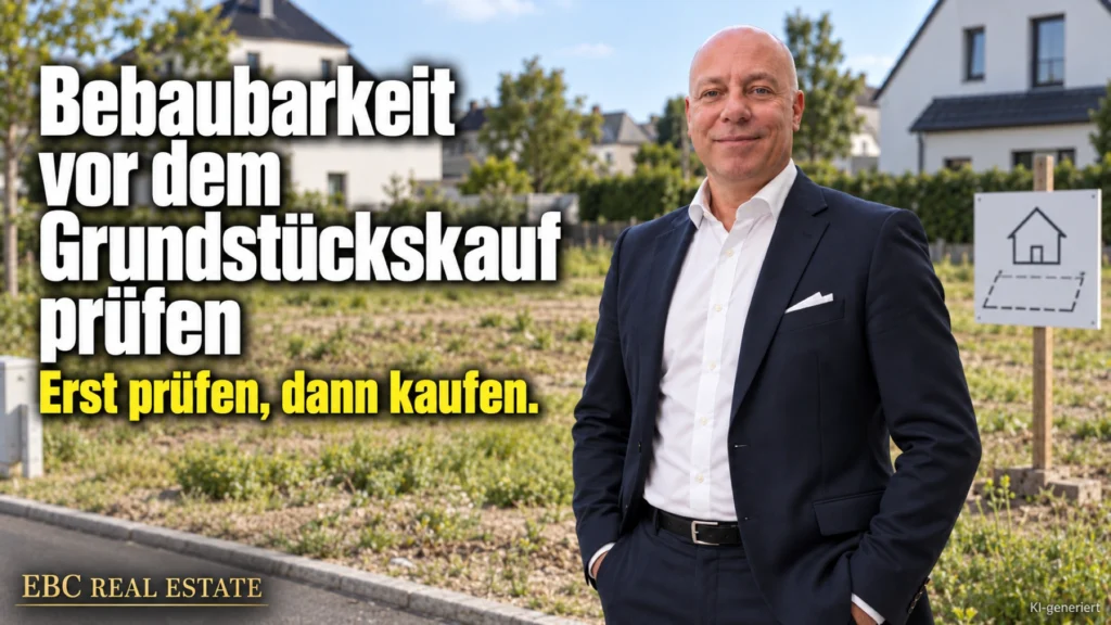 Bebaubarkeit vor dem Grundstückskauf prüfen: Erst prüfen, dann kaufen. EBC Real Estate prüft für Projektentwickler Bebauungsplan, Grundflächenzahl und Baulast.