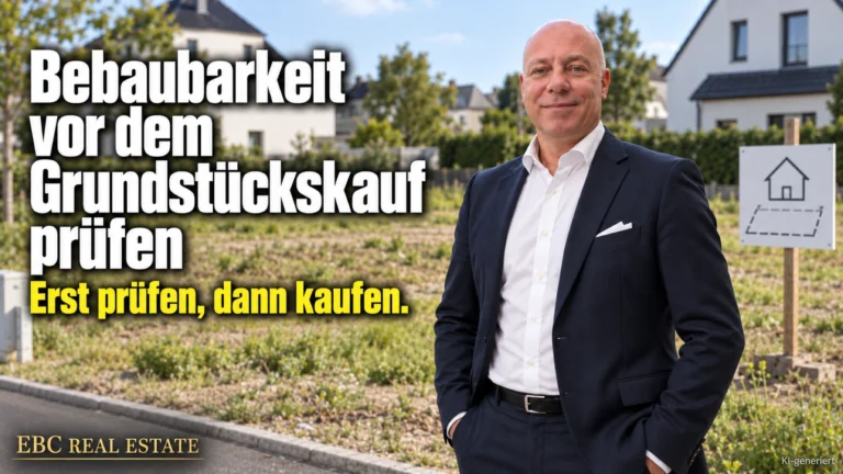 Bebaubarkeit vor dem Grundstückskauf prüfen: Erst prüfen, dann kaufen. EBC Real Estate prüft für Projektentwickler Bebauungsplan, Grundflächenzahl und Baulast.