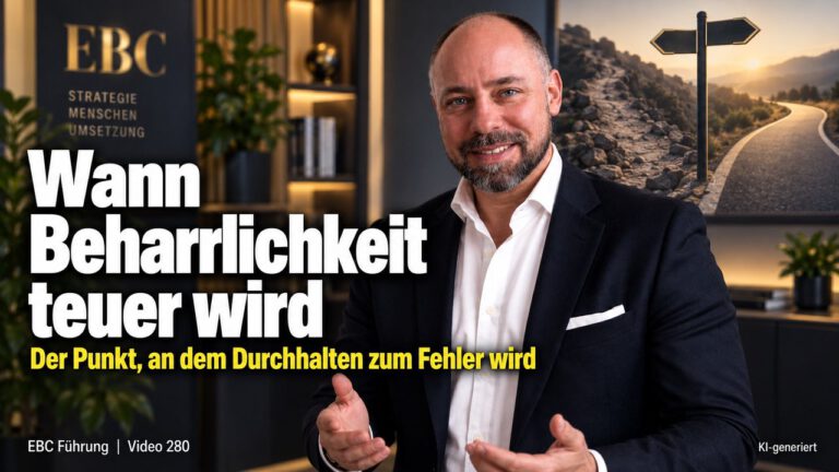 Beharrlichkeit: Wann Durchhalten teuer wird. Ein Mandat, das Geld kostet. EBC Führung rechnet Opportunitätskosten und Abbruchpunkt eines Verlustmandats durch.