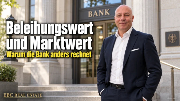 Beleihungswert und Marktwert: Warum die Bank anders rechnet. EBC Real Estate erklärt Gutachtern und Sachverständigen Beleihungsgrenze, Pfandbrief und Ertragswert.