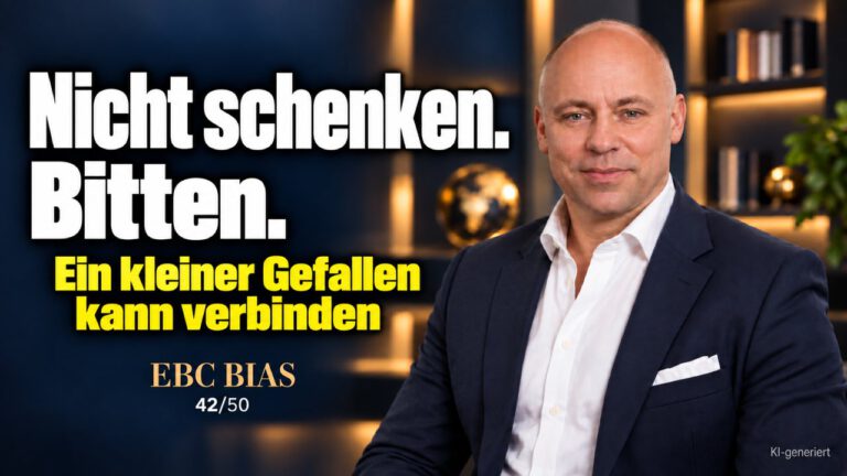 Ben-Franklin-Effekt: Bitten statt schenken. Helfen lassen statt helfen. EBC Bias zeigt dem Vertrieb, wie eine kleine Bitte die Kundenbindung stärkt.