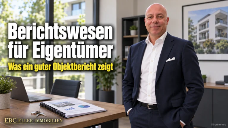 Berichtswesen für Eigentümer: Was ein guter Objektbericht zeigt. EBC Eller Immobilien erklärt Hausverwaltungen Sollstellung, Leerstand und Vermögensbericht.