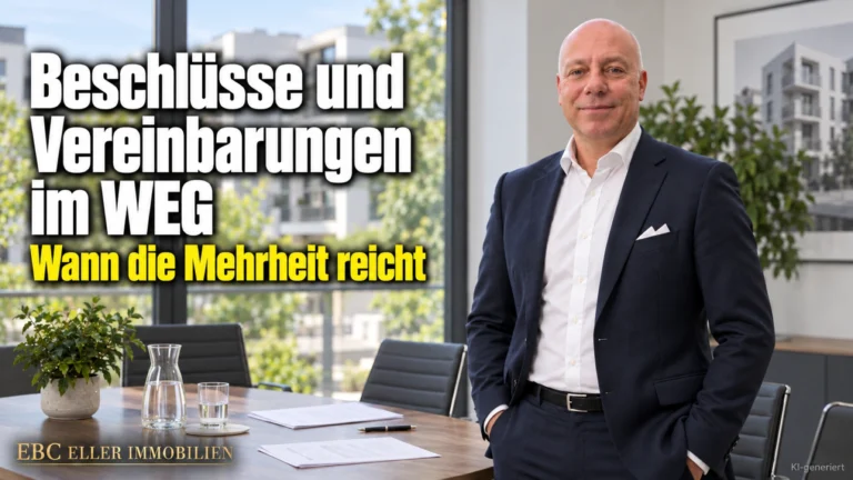 Beschlüsse und Vereinbarungen im WEG: Wann die Mehrheit reicht. EBC Eller Immobilien erklärt Hausverwaltungen Öffnungsklausel, bauliche Veränderung und Sondernutzungsrecht.