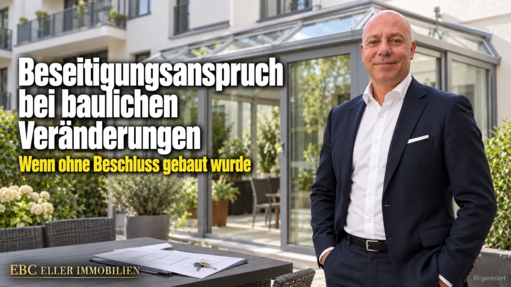 Beseitigungsanspruch bei baulichen Veränderungen: Wenn ohne Beschluss gebaut wurde. EBC Eller Immobilien erklärt Hausverwaltungen Aufteilungsplan und Unterlassungsklage.