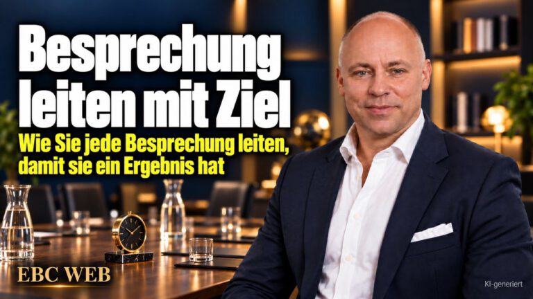 Besprechung leiten mit Ziel: Fünfzig Minuten ohne Ergebnis. EBC Eller Business Consulting zeigt in der Mitarbeiterführung, wie Tagesordnung und Vorbereitung Teambesprechungen tragen.
