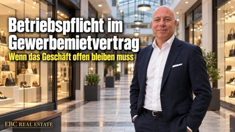 Betriebspflicht im Gewerbemietvertrag: Wenn das Geschäft offen bleiben muss. EBC Real Estate grenzt im Property Management Umsatzmiete, Konkurrenzschutz und Pacht ab.