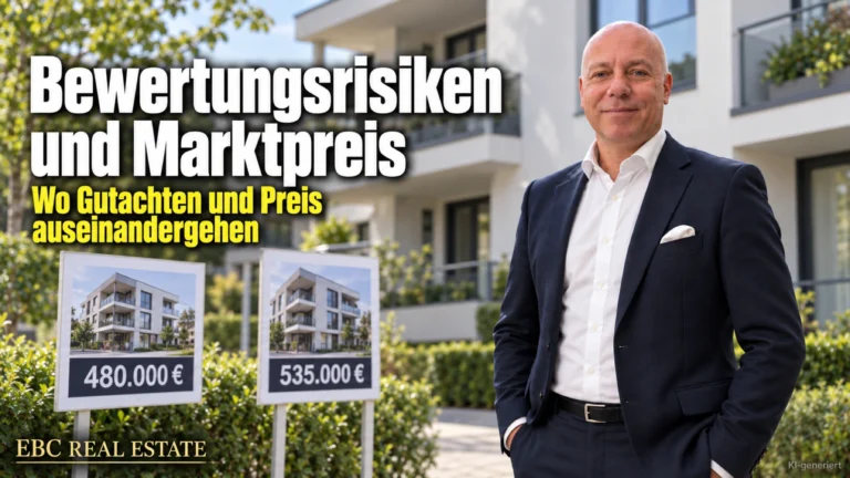 Bewertungsrisiken und Marktpreis: Wo Gutachten und Preis auseinandergehen. EBC Real Estate prüft für Gutachter Altlasten, Gewährleistung und Verkehrswert.
