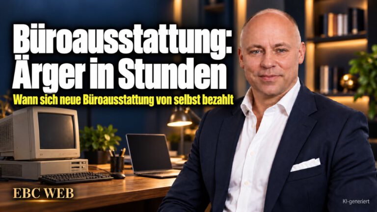 Büroausstattung: Ärger in Stunden. Jeden Morgen zwei Minuten. EBC Eller Business Consulting rechnet vor, wie Zeitverlust am Arbeitsplatz die Investition in Produktivität begründet.