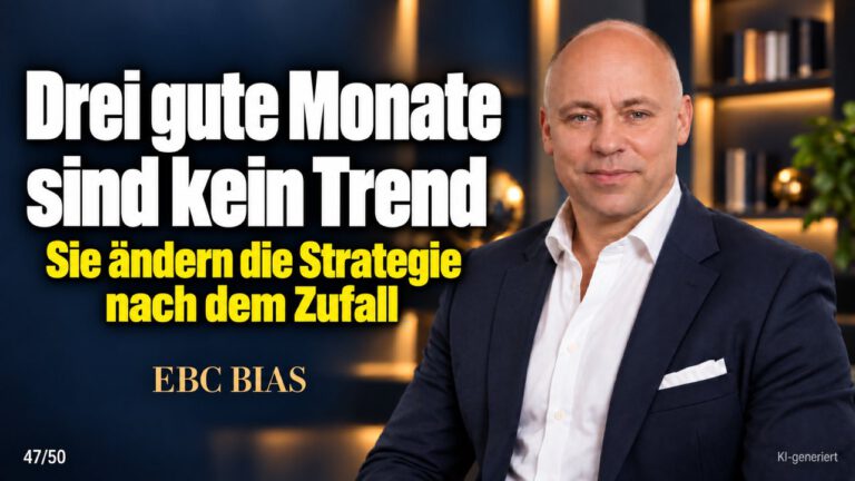 Clustering-Illusion: Drei Monate sind kein Trend. Zufall sieht nicht gleichmäßig aus. EBC Bias erklärt, wie Kennzahlen gelesen werden, bevor Strategie und Entscheidungen folgen.