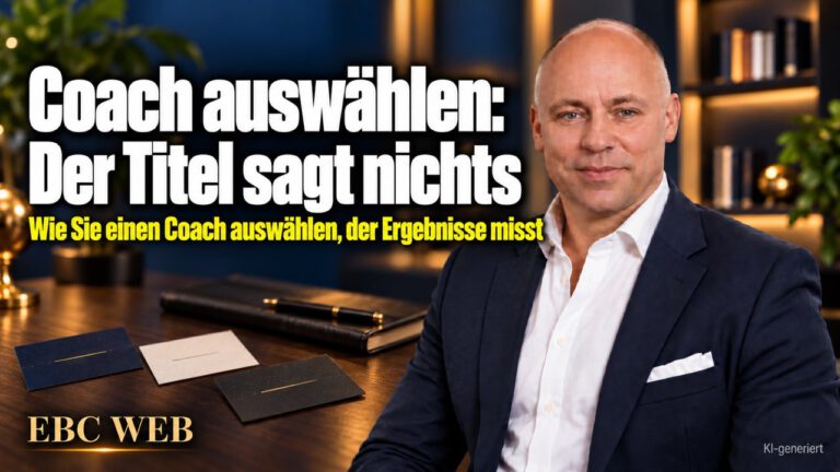 Coach auswählen: Der Titel sagt nichts. Drei Karten, drei Titel. EBC Eller Business Consulting prüft für die Personalentwicklung, woran Sie einen passenden Coach erkennen.