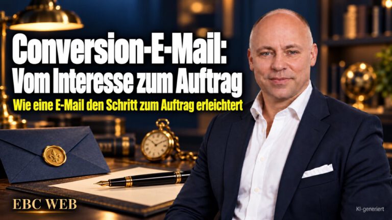 Conversion-E-Mail: Vom Interesse zum Auftrag. Wie eine E-Mail den Schritt zum Auftrag erleichtert. EBC Eller Business Consulting erklärt Handlungsaufforderung und Nachfassen.