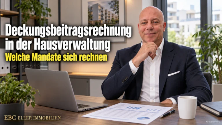 Deckungsbeitragsrechnung in der Hausverwaltung: Welche Mandate sich rechnen. EBC Eller Immobilien rechnet Hausverwaltungen Deckungsbeitrag, Fixkosten und variable Kosten je Mandat.