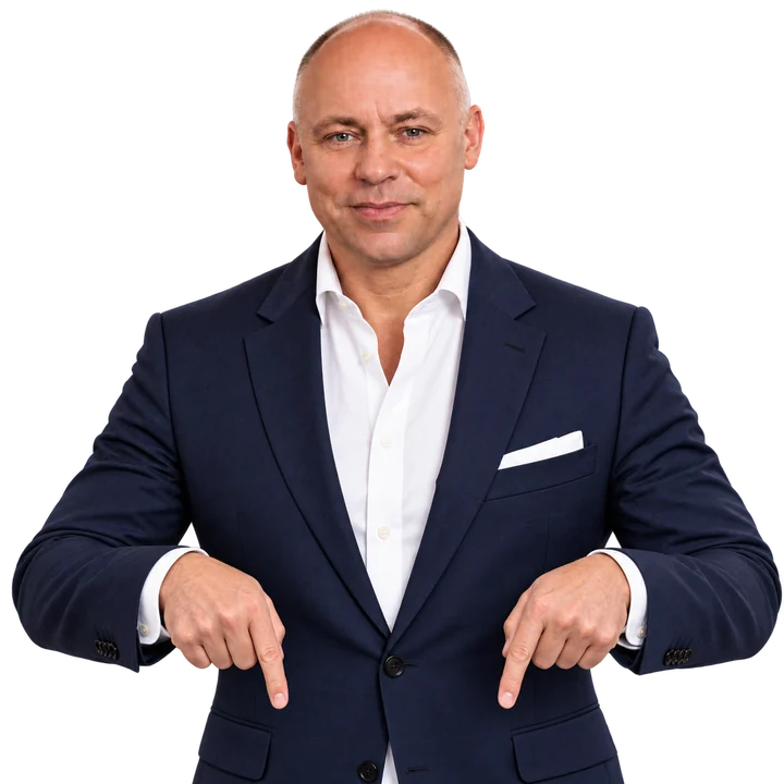 Dominik Eller zeigt auf das Self Assessment