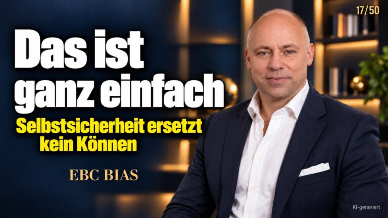 Dunning-Kruger-Effekt: Sicherheit ist kein Können. Das ist ganz einfach. EBC Bias zeigt Führungskräften, warum Selbstsicherheit in Besprechungen die Projektplanung verzerrt.