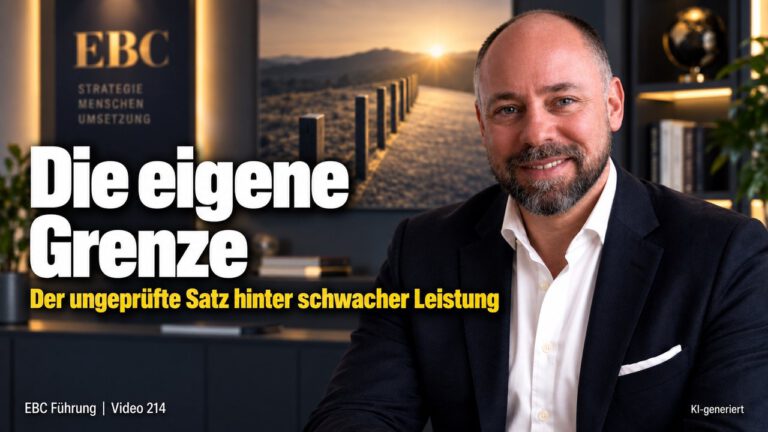 Glaubenssätze: Die ungeprüfte eigene Grenze. Ein Vorhaben, das nie beginnt. EBC Führung zeigt, wie Selbstbild und Unternehmenskultur das Wachstum begrenzen.