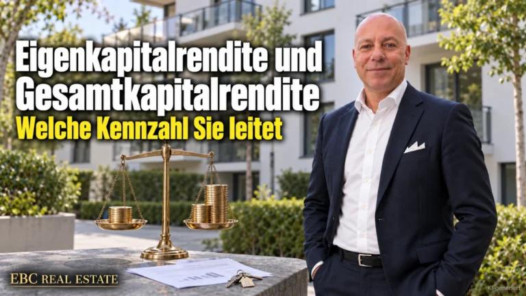 Eigenkapitalrendite und Gesamtkapitalrendite: Welche Kennzahl Sie leitet. EBC Real Estate erklärt für das Immobilien Investment Leverage-Effekt und internen Zinsfuß.