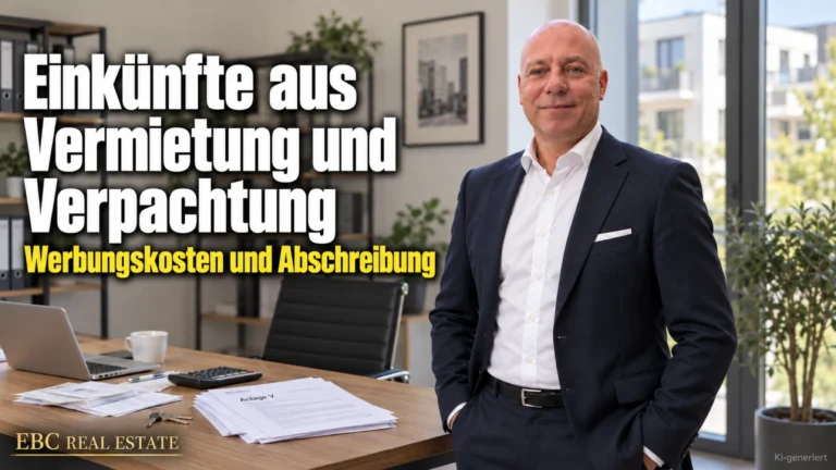 Einkünfte aus Vermietung und Verpachtung: Werbungskosten und Abschreibung. EBC Real Estate erklärt Hausverwaltungen Erhaltungsaufwand, Disagio und Erbbauzins.