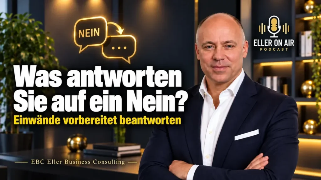 Einwandbehandlung: Ihre Antwort auf ein Nein. Die Antwort kommt erst im Auto. EBC Vertrieb erklärt, wie vorbereitete Antworten auf Einwände das Verkaufsgespräch tragen.
