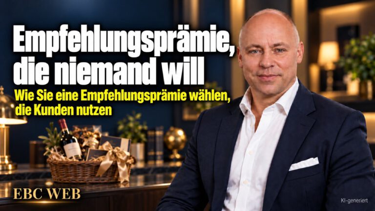 Empfehlungsprämie, die niemand will: Ein Jahr, keine Abholung. EBC Eller Business Consulting erklärt, wie eine Kundenbefragung das Empfehlungsmarketing in der Kundengewinnung neu ausrichtet.