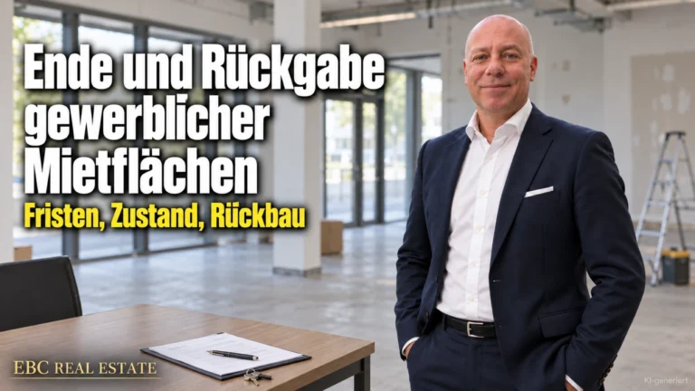 Ende und Rückgabe gewerblicher Mietflächen: Fristen, Zustand, Rückbau. EBC Real Estate erklärt Aufhebungsvertrag, außerordentliche Kündigung und Nutzungsentschädigung.