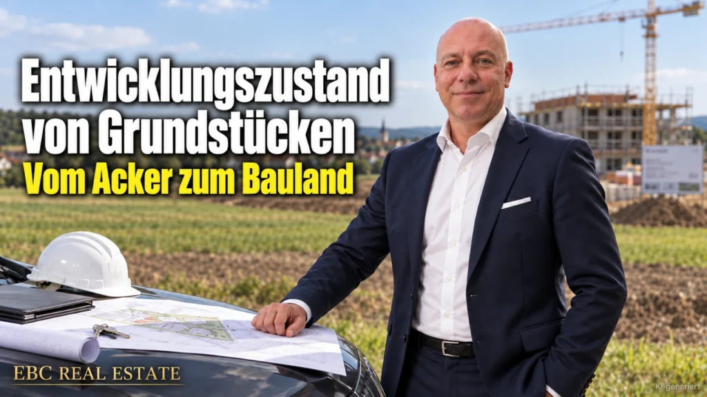 Entwicklungszustand von Grundstücken: Vom Acker zum Bauland. EBC Real Estate erklärt Projektentwicklern Flächennutzungsplan, Bebauungsplan und Erschließung.