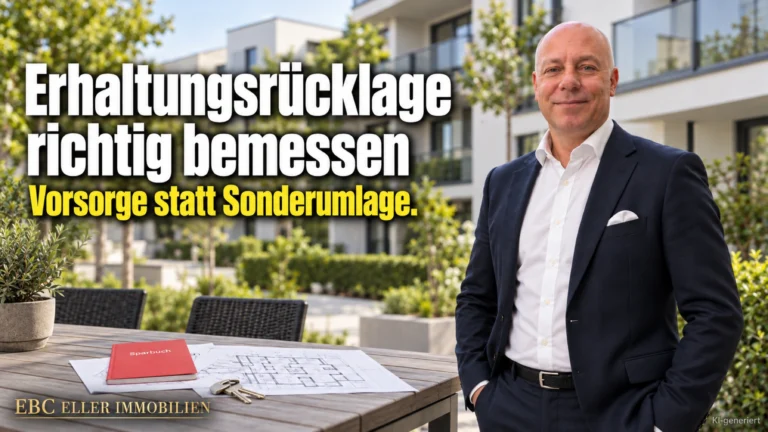 Erhaltungsrücklage richtig bemessen: Vorsorge statt Sonderumlage. EBC Eller Immobilien rechnet für Hausverwaltungen Instandhaltungspauschale und Rücklage in der Jahresabrechnung durch.