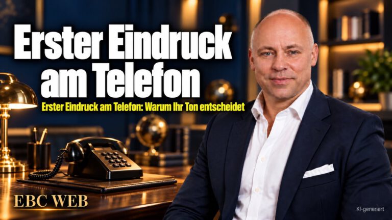 Erster Eindruck am Telefon: Pünktlich, aber in Eile. EBC Eller Business Consulting erklärt, wie Stimme und Tonalität beim Erstkontakt das Kundengespräch prägen.