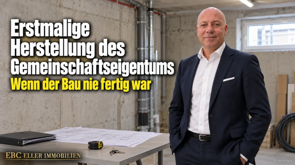 Erstmalige Herstellung des Gemeinschaftseigentums: Wenn der Bau nie fertig war. EBC Eller Immobilien erklärt Hausverwaltungen Instandsetzung und Teilungserklärung.