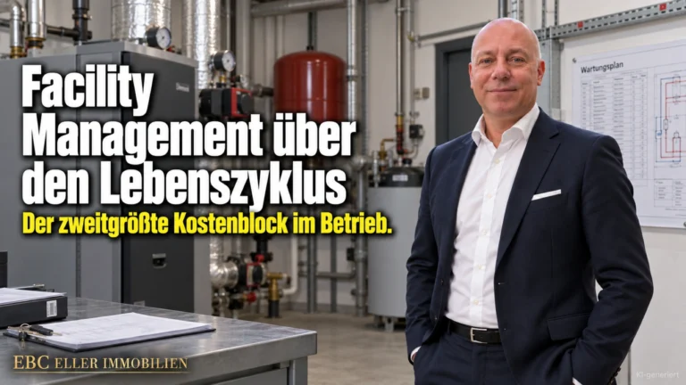 Facility Management über den Lebenszyklus: Der zweitgrößte Kostenblock im Betrieb. EBC Eller Immobilien erklärt Lebenszykluskosten, Instandhaltung und Betriebskosten.