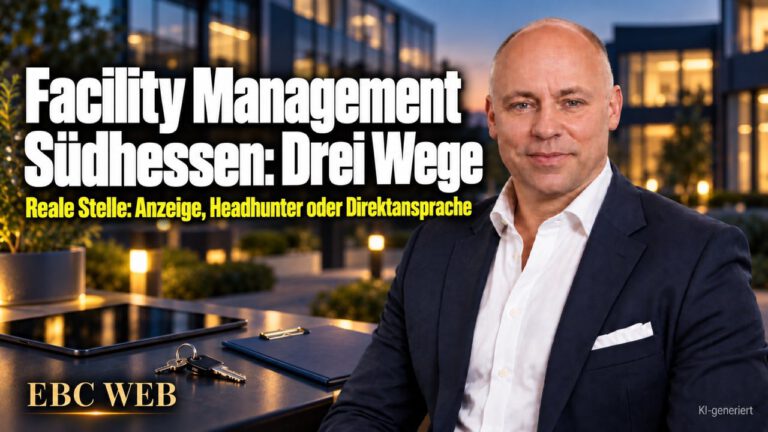 Facility Management Südhessen: Drei Wege. Eine reale Stelle in Südhessen. EBC Eller Business Consulting vergleicht Direktansprache und Headhunter für Objektleiter.