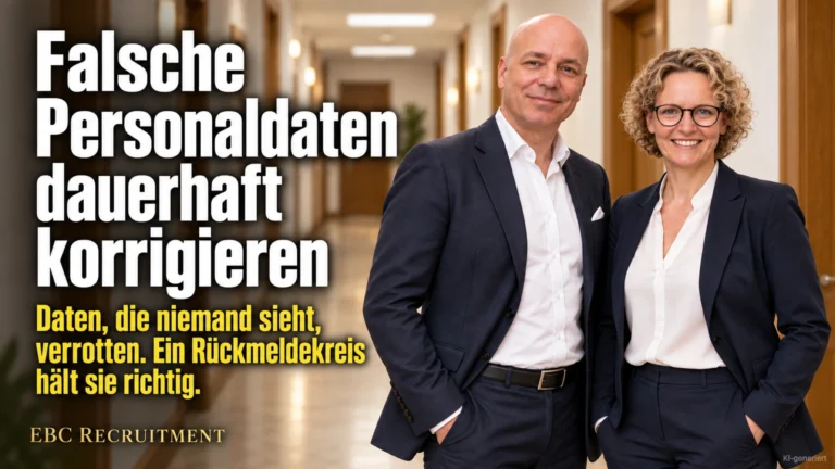 Falsche Personaldaten dauerhaft korrigieren: Daten, die niemand sieht, verrotten. Ein Rückmeldekreis hält sie richtig. EBC Recruitment verbessert Datenqualität im Berichtswesen.