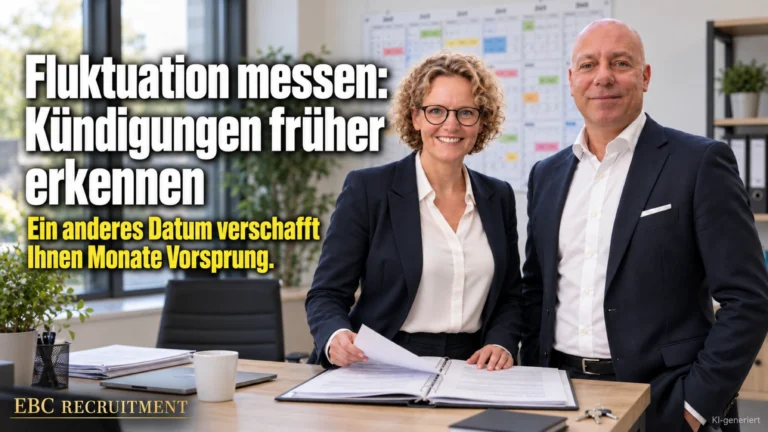 Fluktuation messen: Kündigungen früher erkennen. Ein anderes Datum verschafft Ihnen Monate Vorsprung. EBC Recruitment zeigt, welche Personalkennzahl Fluktuation und Kündigung früh sichtbar macht.