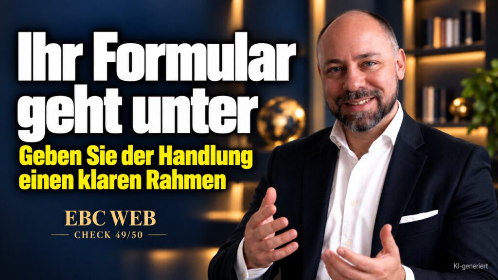 Formular auf der Landingpage hervorheben. Das Formular geht unter. EBC Eller Business Consulting erklärt, wie Webdesign das Formular sichtbar macht und die Conversion hebt.