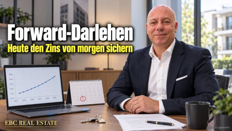 Forward-Darlehen: Heute den Zins von morgen sichern. EBC Real Estate erklärt Investoren und Finanzierungsvermittlern Anschlussfinanzierung und Bereitstellungszinsen.