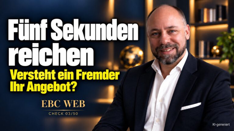 Fünf-Sekunden-Test für Ihre Landingpage. Versteht ein Fremder Ihre Seite? EBC Eller Business Consulting zeigt, wie der Fünf-Sekunden-Test die Conversion Ihrer Webseite prüft.