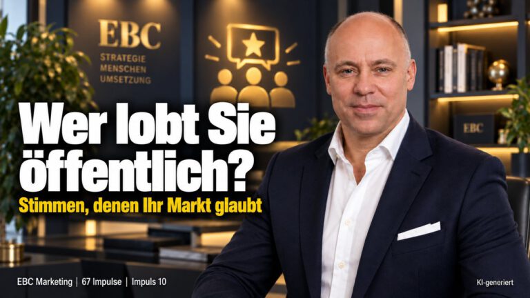 Fürsprecher: Wer lobt Sie öffentlich? Ein Satz auf der Bühne. EBC Marketing zeigt, wie Meinungsführer und Fürsprecher Ihre Reputation stärken.